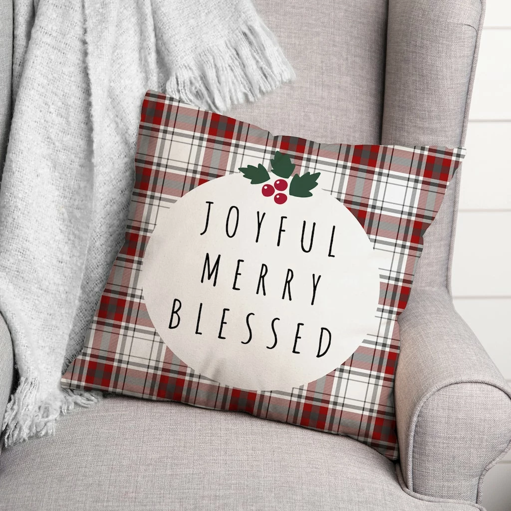 Wholesale π Joyful Merry Blessed 18x18 Throw Pillow by Designs Direct π - Image 3