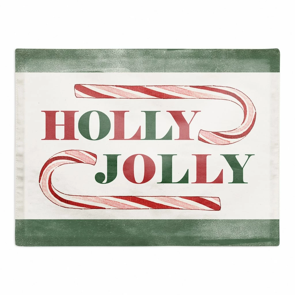 Best Sale π Holly Jolly π¬ Candy 18x14 Cotton Twill Placemat by Designs Direct π