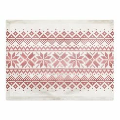 Outlet ✔️ Knit Snowflakes 18x14 Cotton Twill Placemat by Designs Direct 😉