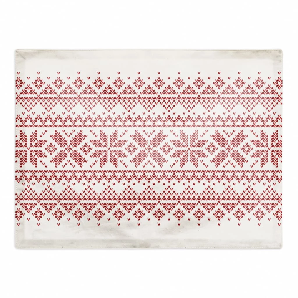 Outlet βοΈ Knit Snowflakes 18x14 Cotton Twill Placemat by Designs Direct π