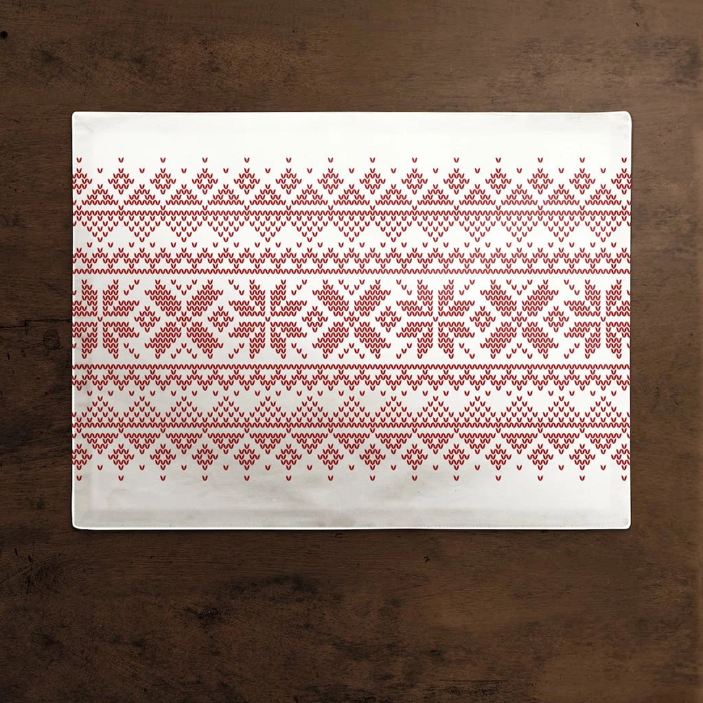 Outlet βοΈ Knit Snowflakes 18x14 Cotton Twill Placemat by Designs Direct π - Image 2