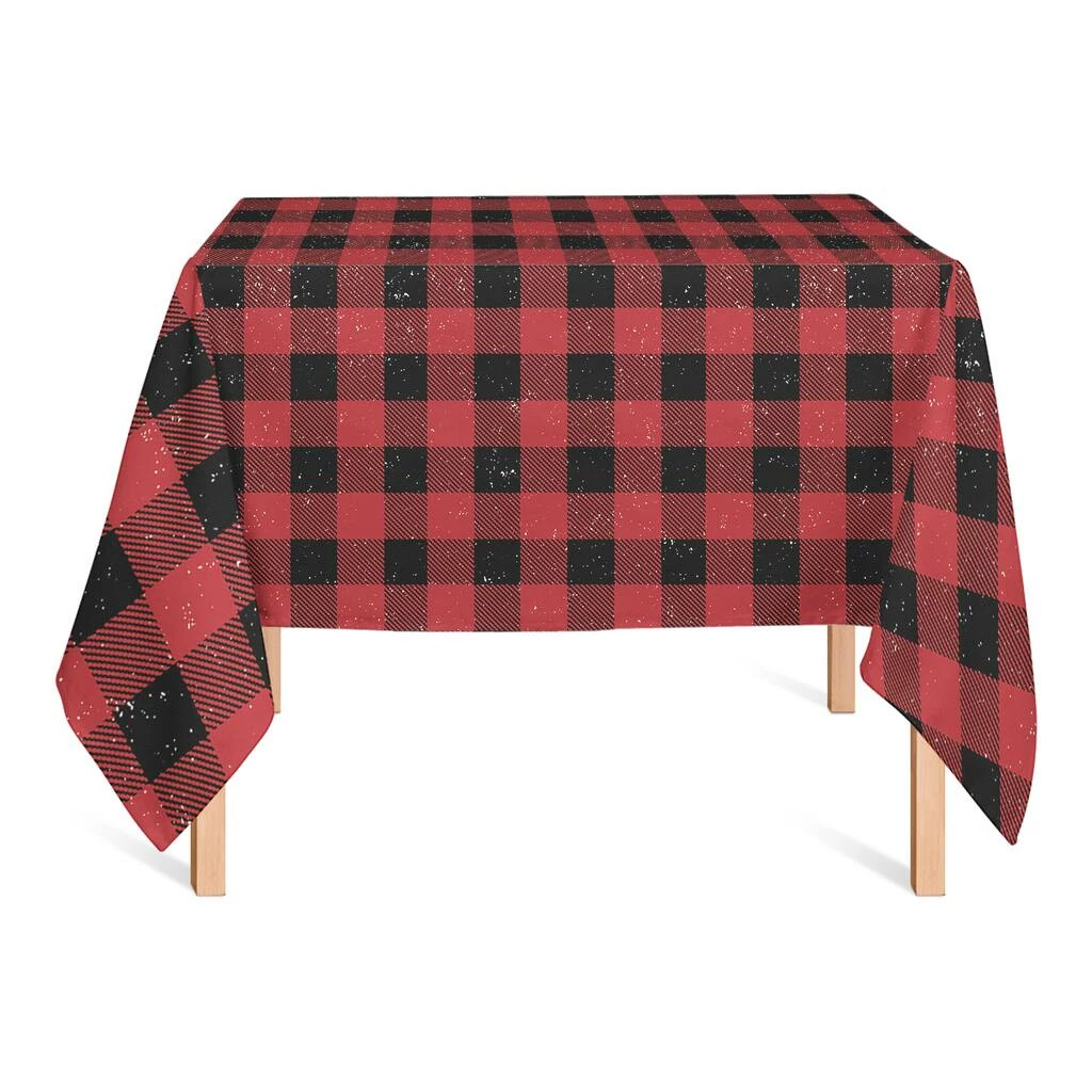 Discount π Red Black Buffalo Check 58x58 Tablecloth by Designs Direct π - Image 2