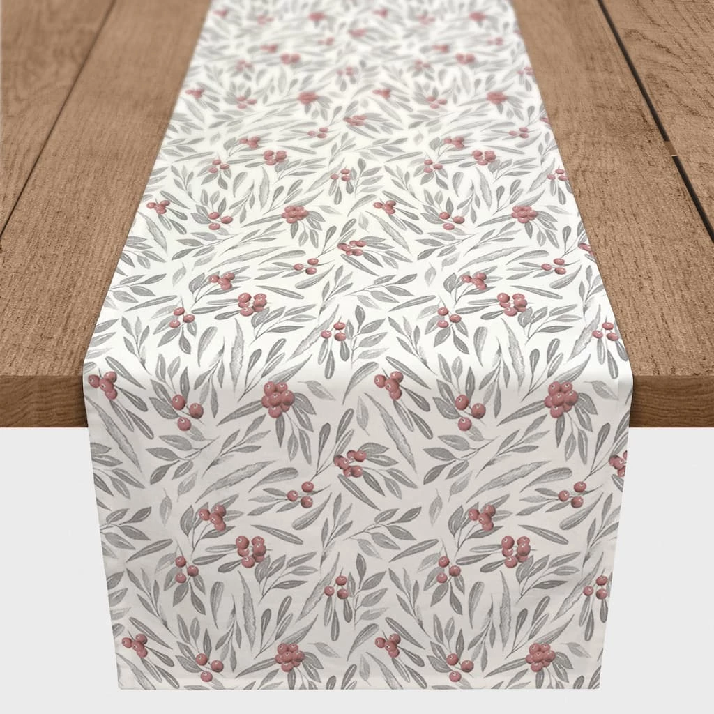 Best Sale ✨ Holly And Leaves 16x72 Cotton Twill Runner by Designs Direct ✨ - Image 2