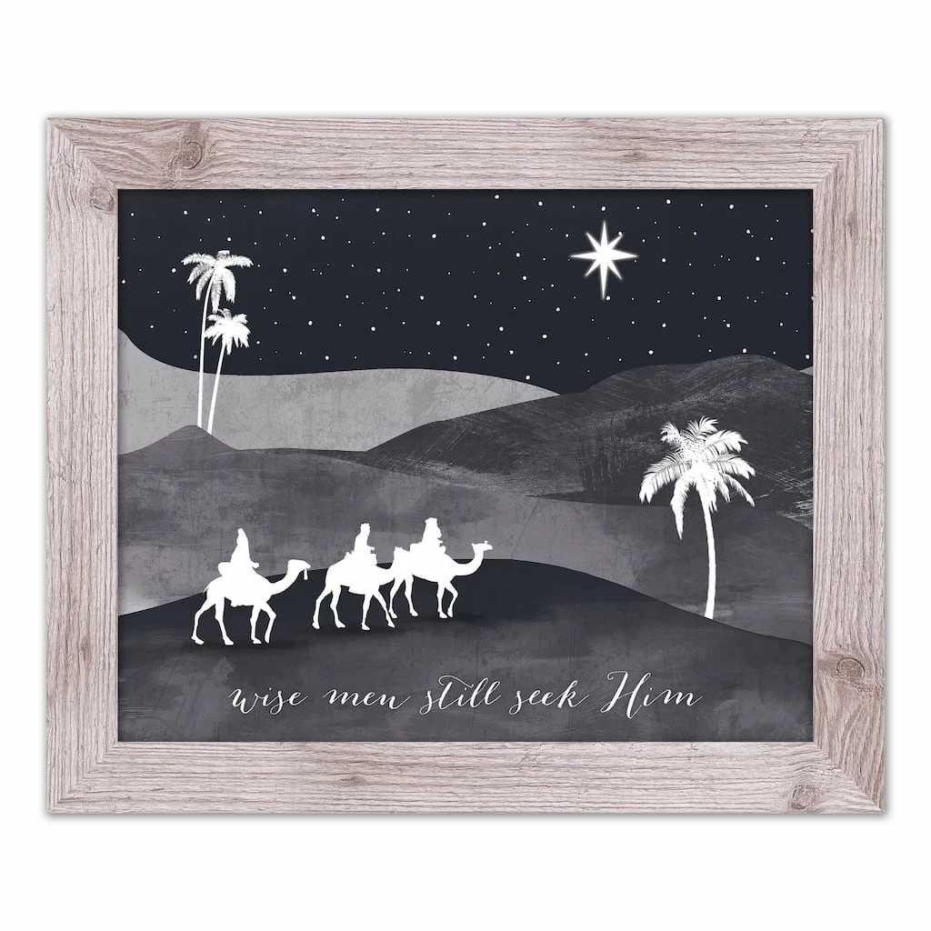 Cheap β Designs Direct 20" x 16" Wise Men Seek Him Western White Framed Print β€οΈ