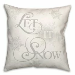Best Sale 🔥 Let It Snowflakes 18x18 Throw Pillow by Designs Direct 🔥