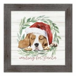 Coupon ❤️ Designs Direct 16" x 16" Santa 🐕 Dog Western Gray Framed Print 🛒