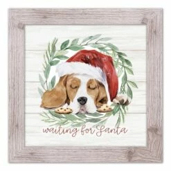 Wholesale 😀 Designs Direct 16" x 16" Santa 🐶 Dog Western White Framed Print 👍