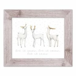 Flash Sale ๐ฏ Designs Direct 14" x 11" Snow Reindeers Western White Framed Print ๐งจ