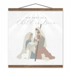 Best deal โ๏ธ Nativity Child 16x16 Teak Hanging Canvas by Designs Direct ๐