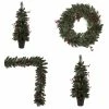 Hot Sale 🥰 Pre-Lit Artificial 🎁 Christmas Tree, Wreath & Garland Set, Warm White LED Lights by Vickerman 🤩