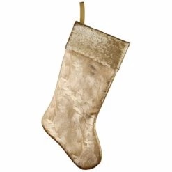 Cheap 🤩 19" Yuletide Glam Collection Metallic Gold Stocking by National Tree Company 🛒