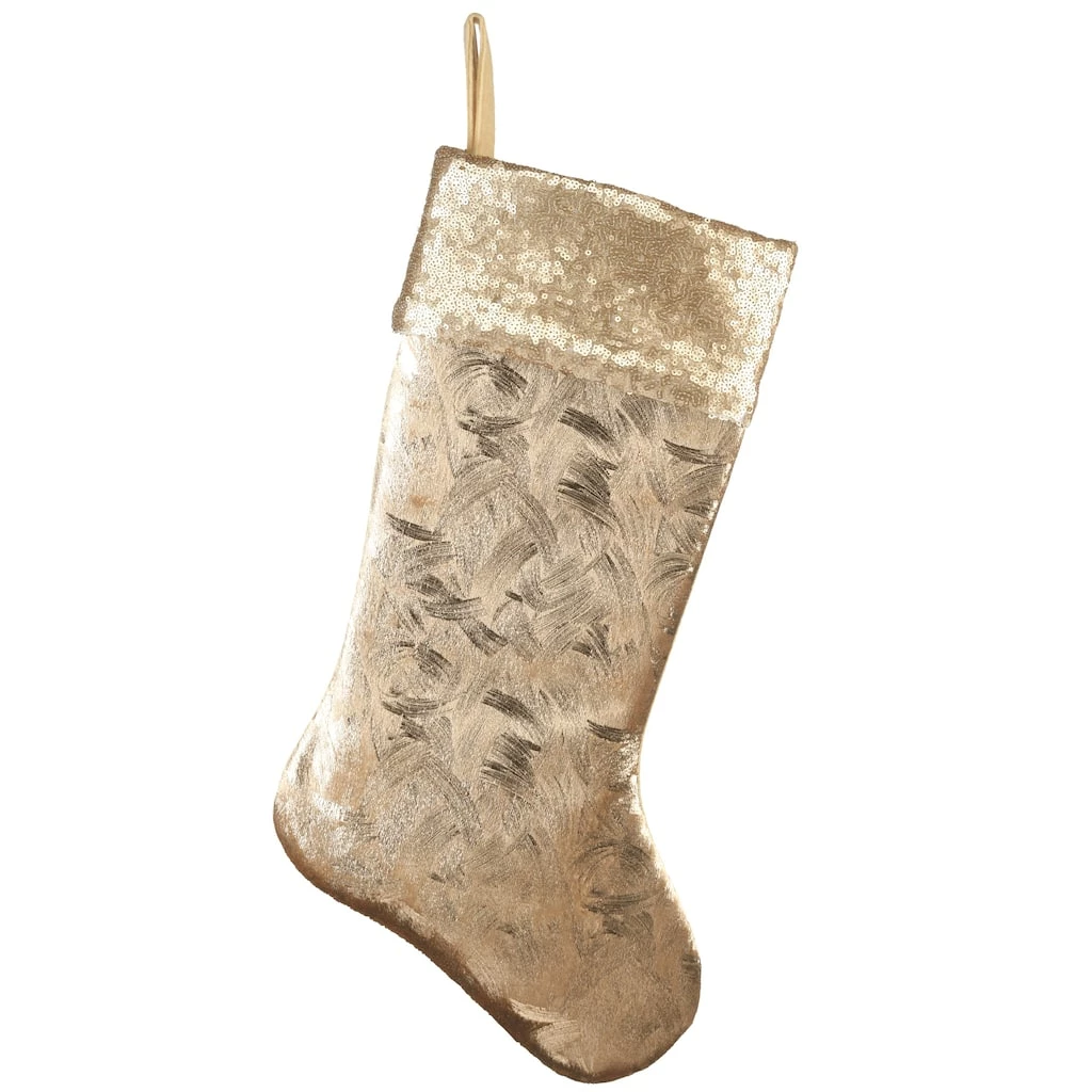 Cheap ๐คฉ 19" Yuletide Glam Collection Metallic Gold Stocking by National Tree Company ๐ - Image 5