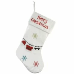 Cheap โญ 18" White Merry ๐
Christmas Stocking With Snowflakes by National Tree Company ๐งจ