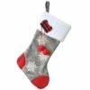 Brand new 🥰 18" Gray 🎁 Christmas Stocking With Snowflakes by National Tree Company 👏