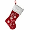 Budget 🛒 18" Red 🎄 Christmas Stocking With Snowflakes by National Tree Company 🤩