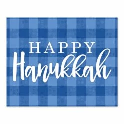 Wholesale 🔔 Happy Hanukkah Buffalo Check 8x10 Tabletop Canvas by Designs Direct 👏