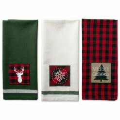 Buy 🌟 DII® ❄ Christmas Fireside Embellished Dishtowels Set 🛒