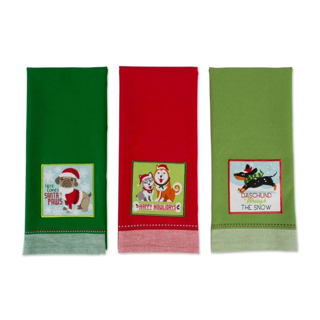 Best Pirce ❤️ DII® Assorted Holiday Pup Embellished Dishtowel Set 🎉 - Image 3