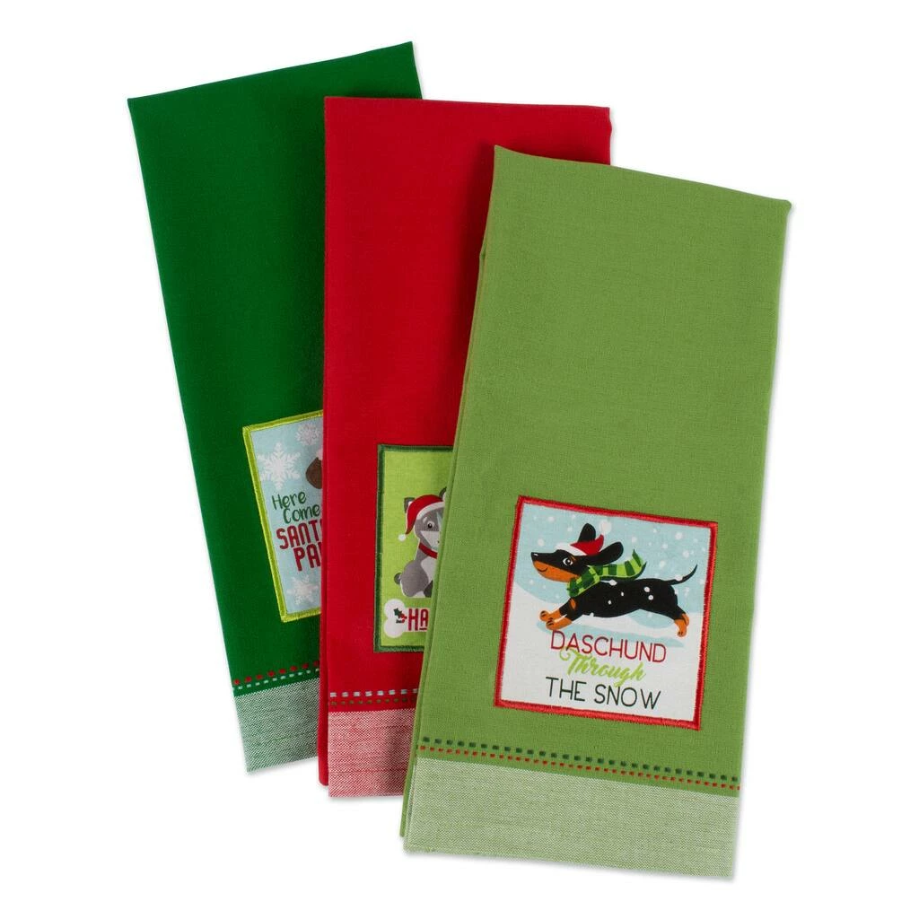 Best Pirce ❤️ DII® Assorted Holiday Pup Embellished Dishtowel Set 🎉 - Image 7