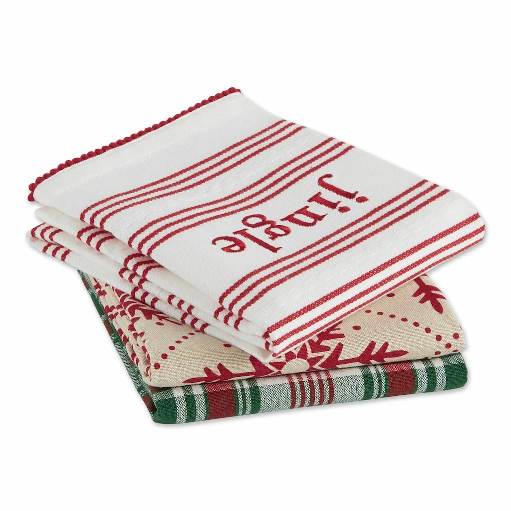 Cheap 🧨 DII® Assorted Jingle Dishtowel Set ⭐ - Image 3