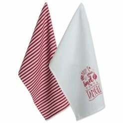 Promo 💯 DII® Assorted Tinsel In A Tangle Holiday Printed Dishtowel Set ✨