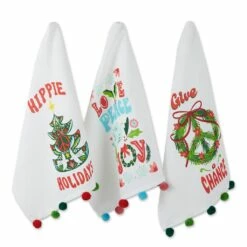 Budget 🥰 DII® Hippie Holidays Printed Dishtowel Set 🔥