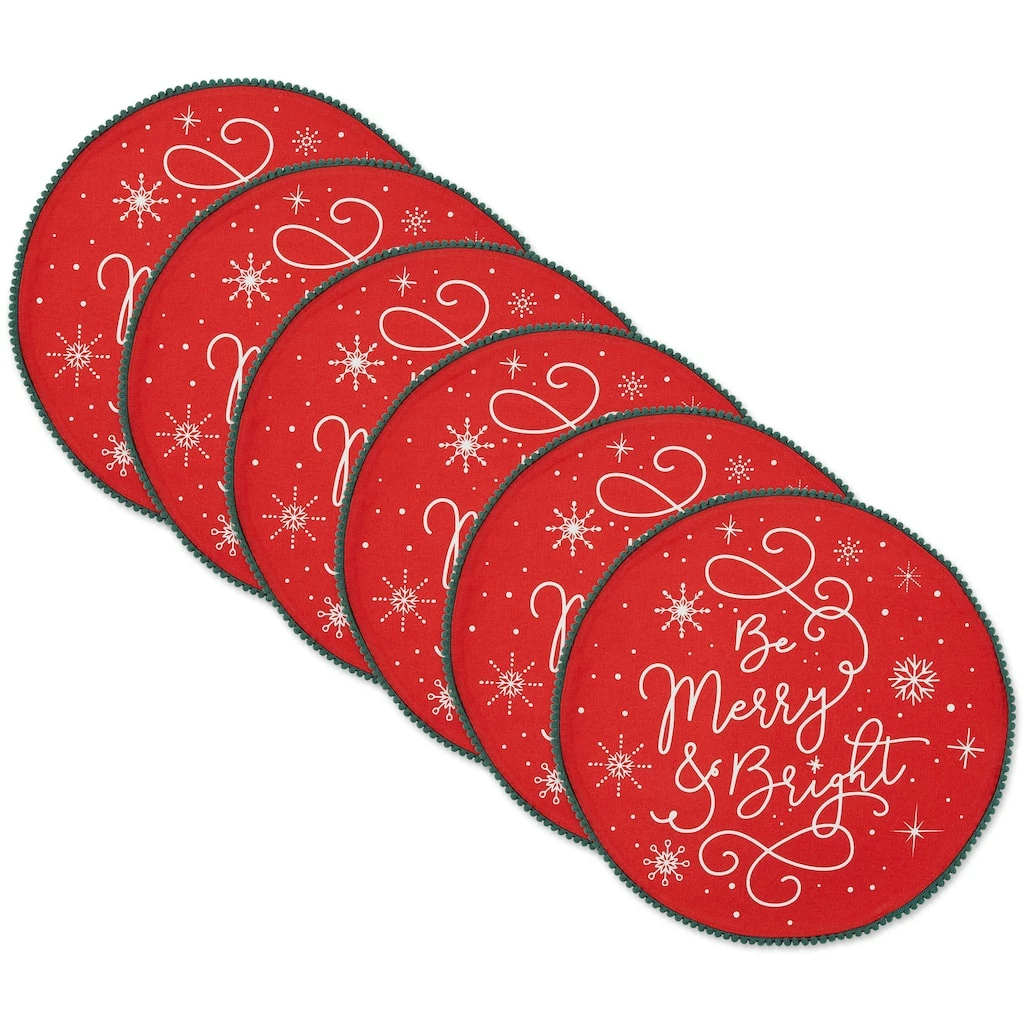 Discount โญ DII® Be Merry & Bright Embellished Placemats, 6ct. ๐