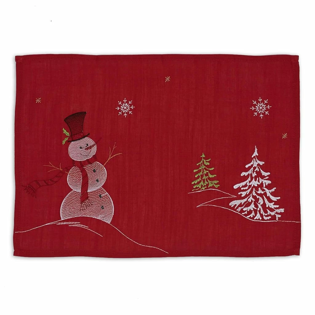 Coupon ๐ฏ DII® Embroidered Snowman Placemats, 4ct. ๐งจ - Image 4