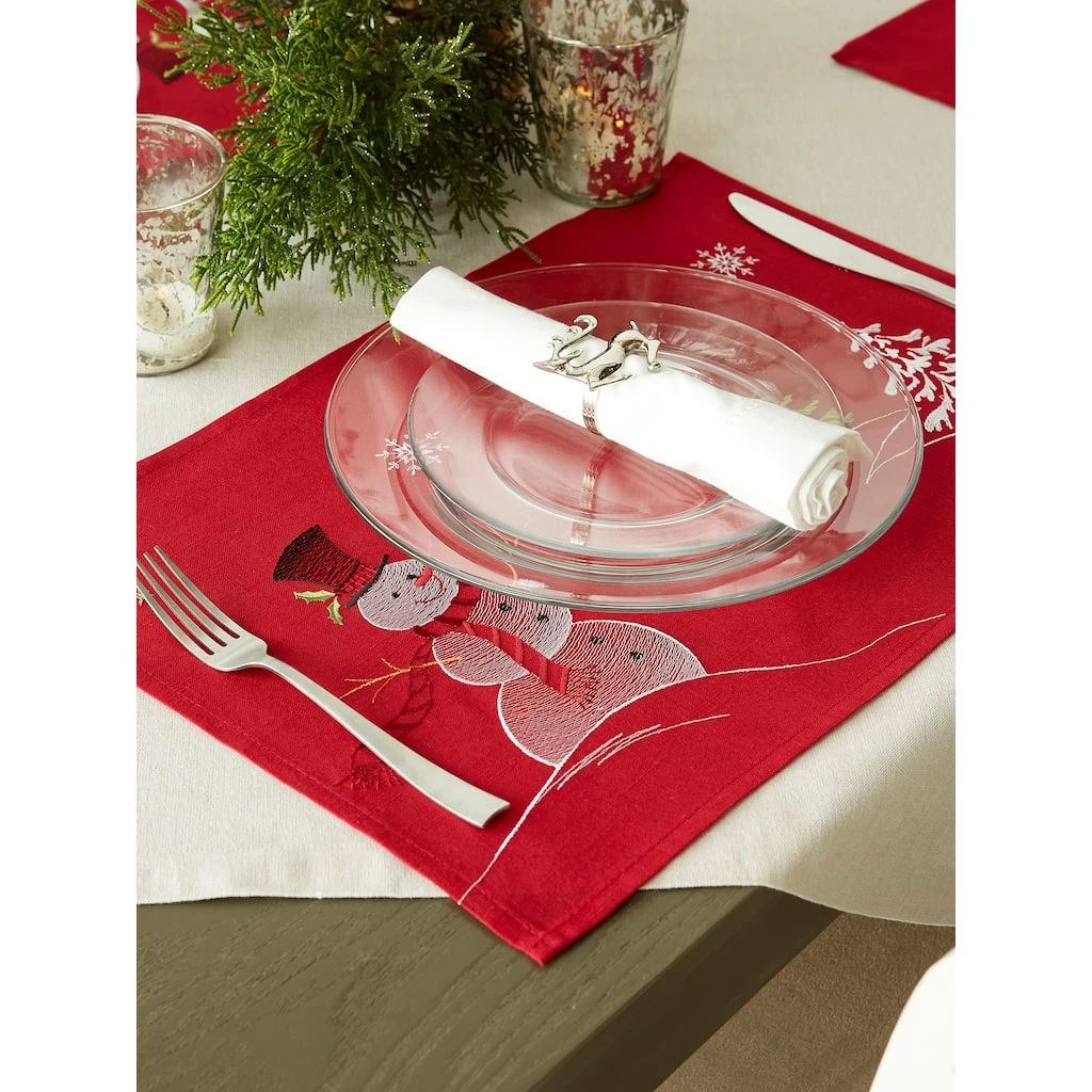 Coupon ๐ฏ DII® Embroidered Snowman Placemats, 4ct. ๐งจ - Image 6
