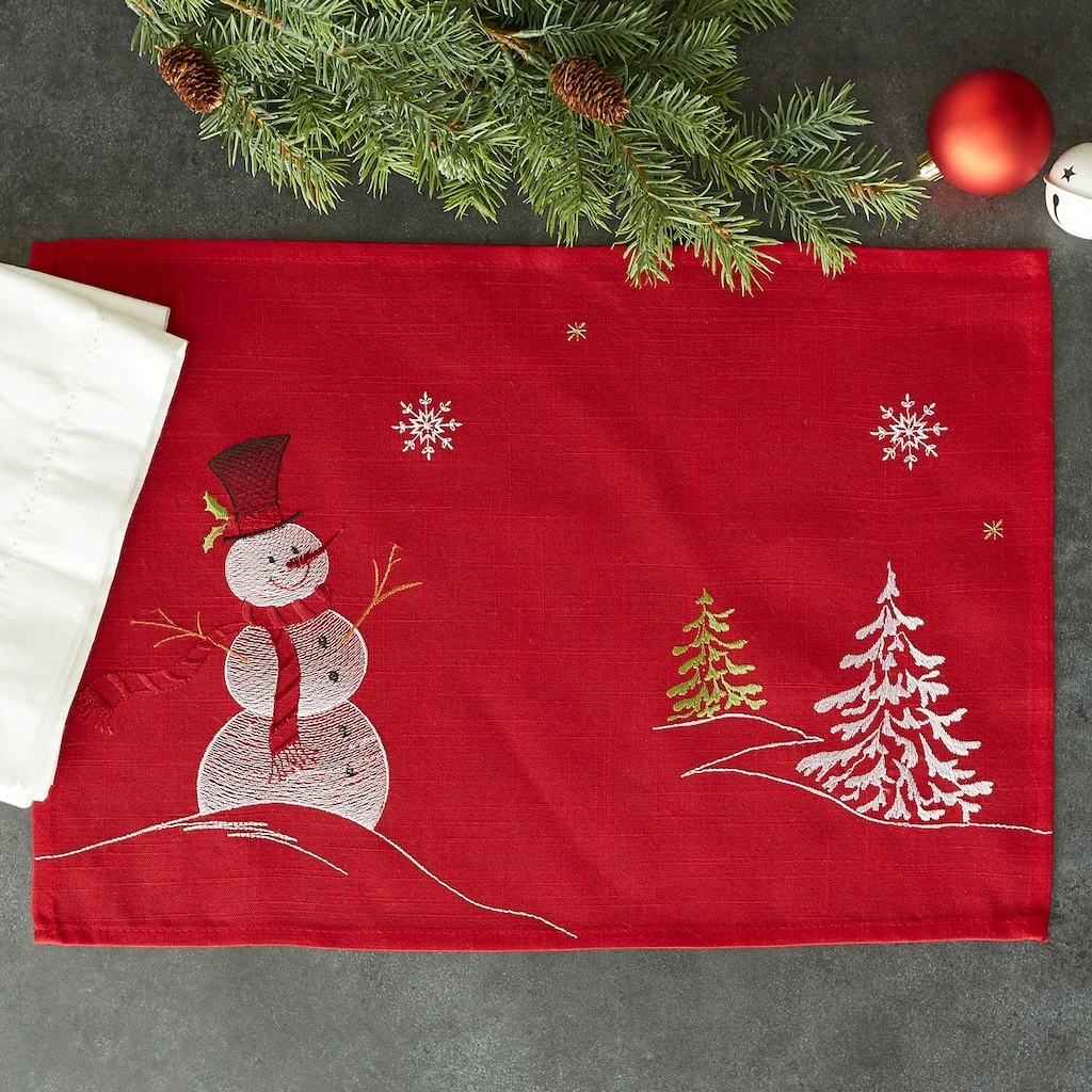 Coupon ๐ฏ DII® Embroidered Snowman Placemats, 4ct. ๐งจ - Image 8