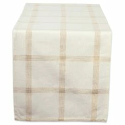 Best Sale ❤️ DII® 72" Gold Lurex Plaid Table Runner 🥰