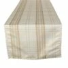 Coupon 💯 DII® 108" Cream Metallic Plaid Table Runner 🔔