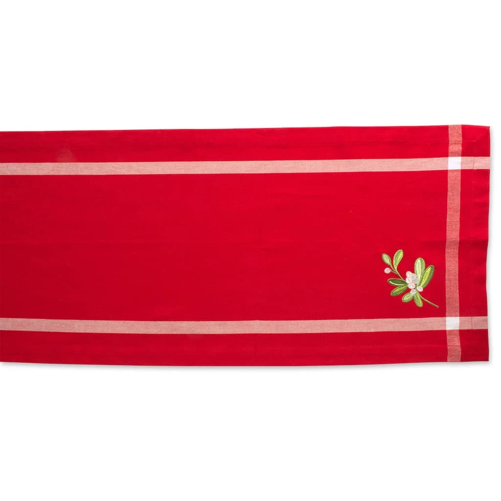 Best Pirce ⌛ DII® 72" Red Embroidered Mistletoe Corner with Border Table Runner 🛒 - Image 3