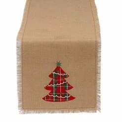 Discount ๐คฉ DII® 72" Embroidered Tree Burlap Table Runner ๐