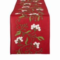 Best Sale ๐งจ DII® 108" Mistletoe Embroidered Table Runner ๐