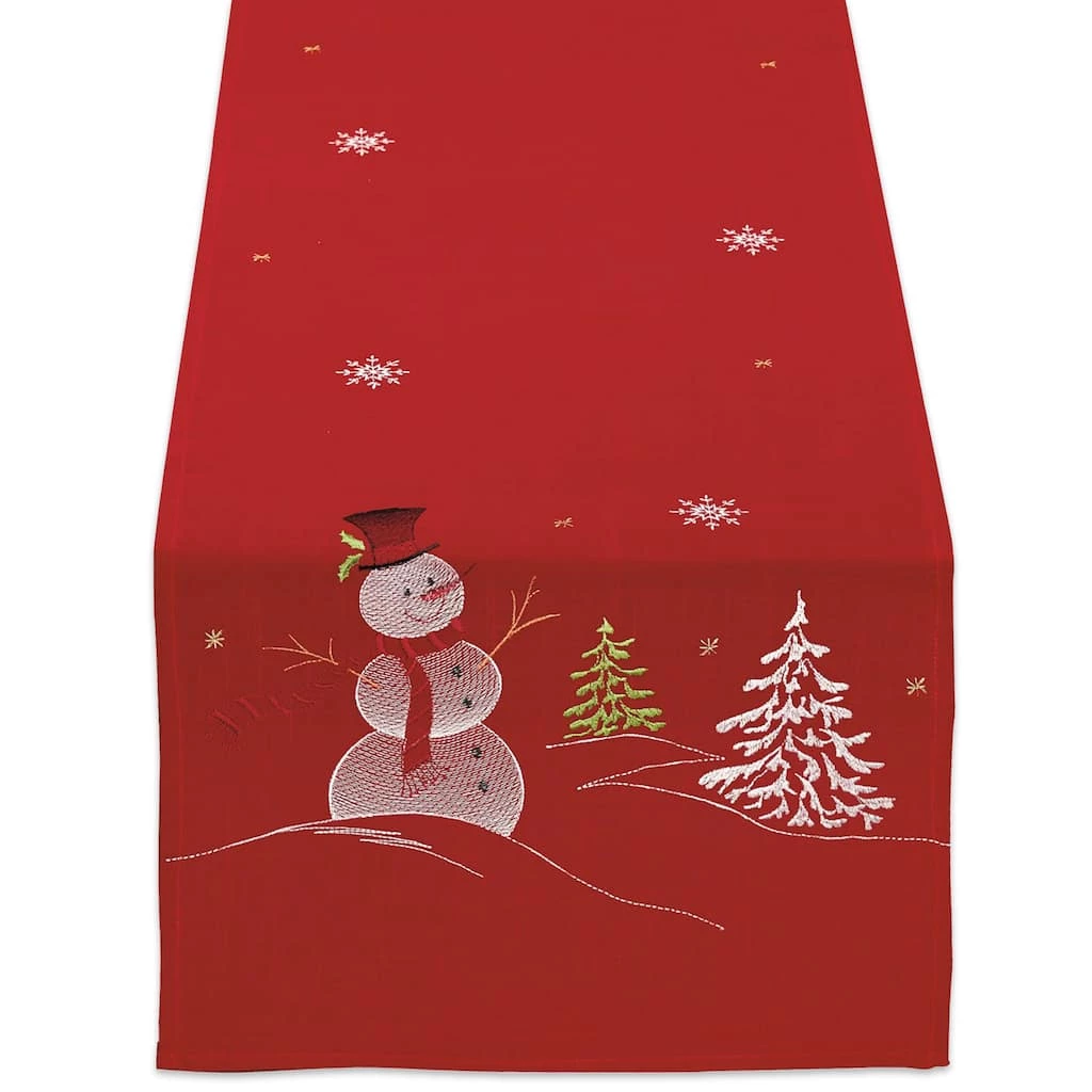 Deals ๐ DII® 108" Snowman Embroidered Table Runner โจ