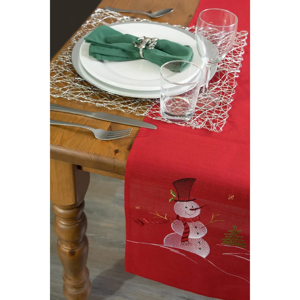 Deals ๐ DII® 108" Snowman Embroidered Table Runner โจ - Image 3