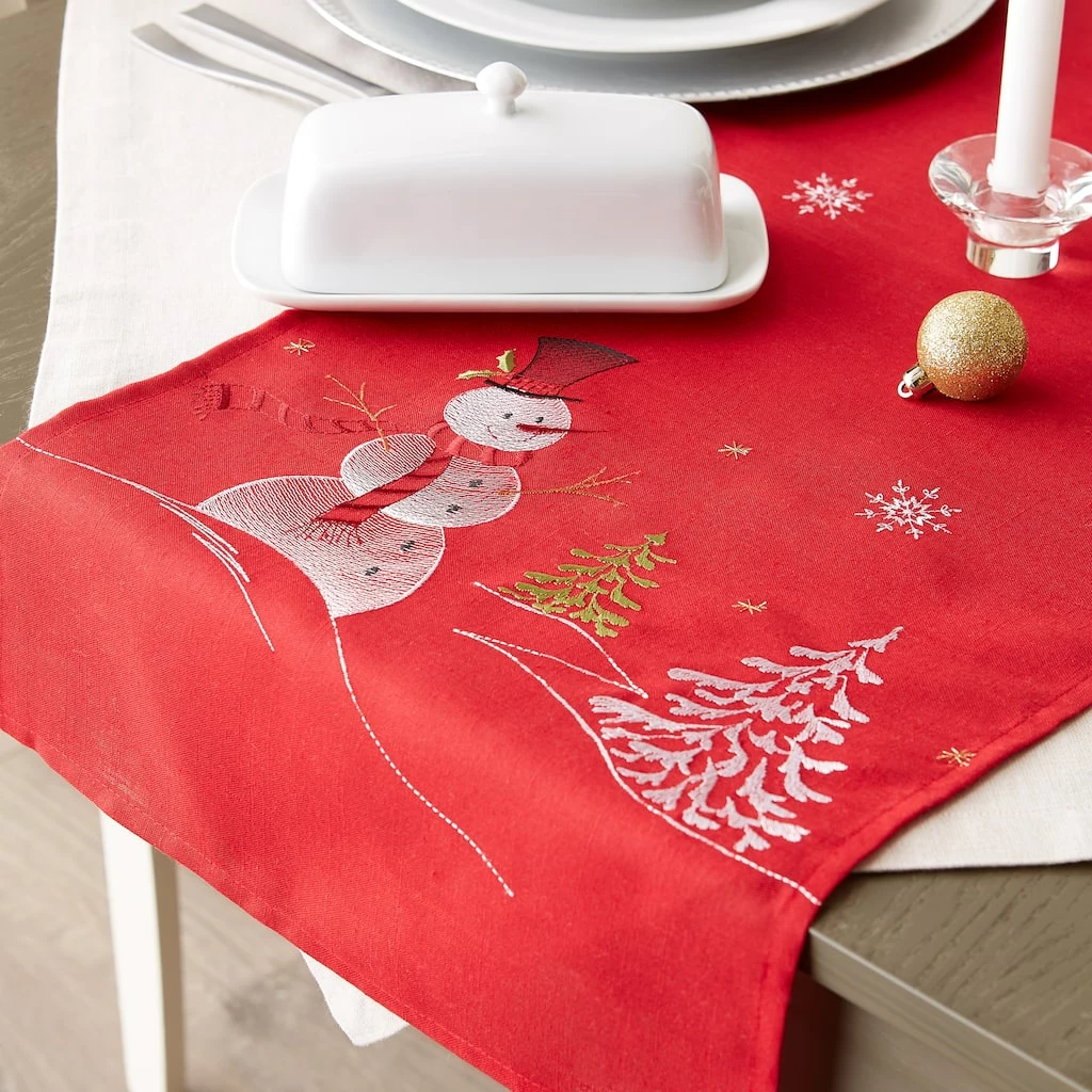 Deals ๐ DII® 108" Snowman Embroidered Table Runner โจ - Image 8