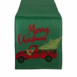 Top 10 🎁 DII® 70" Green Merry ❄ Christmas Truck Embroidered Table Runner 💯