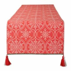 Coupon 🧨 DII® 72'' Joyful Snowflakes Jacquard Reversible Table Runner 😍
