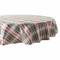 Coupon ✔️ DII® 70" Round Yuletide Plaid Tablecloth 👍