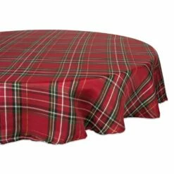 Flash Sale 🎁 DII® 70" Round Holiday Metallic Plaid Tablecloth 👏