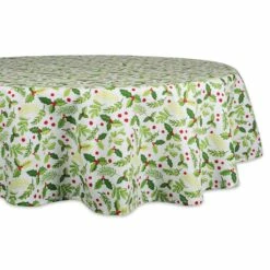 Best deal ๐ DII® 70" Round Boughs of Holly Print Tablecloth ๐