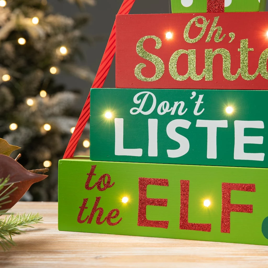 Coupon ๐คฉ Glitzhome® 12" Lighted Wooden ๐ Christmas Gift Block Table Décor ๐ - Image 5