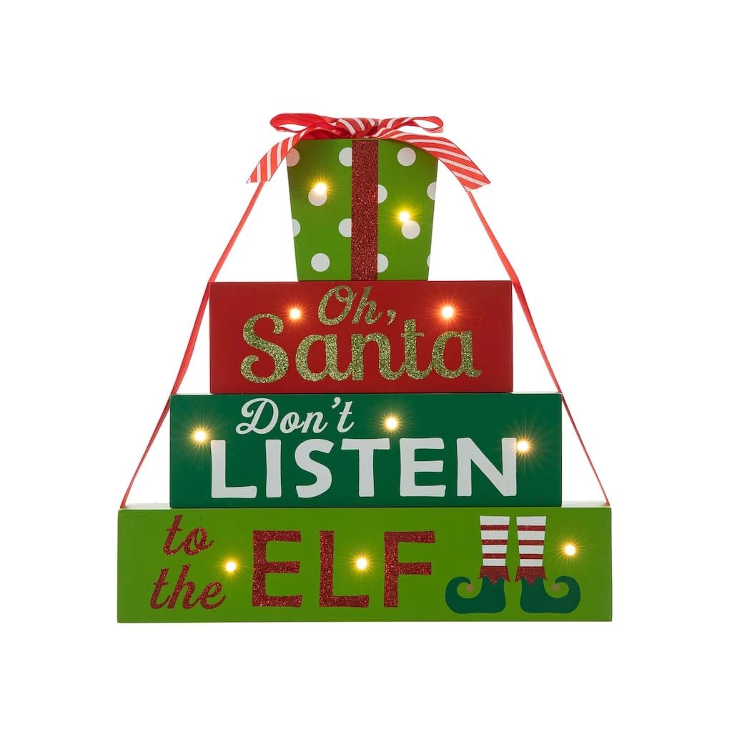 Coupon ๐คฉ Glitzhome® 12" Lighted Wooden ๐ Christmas Gift Block Table Décor ๐ - Image 6