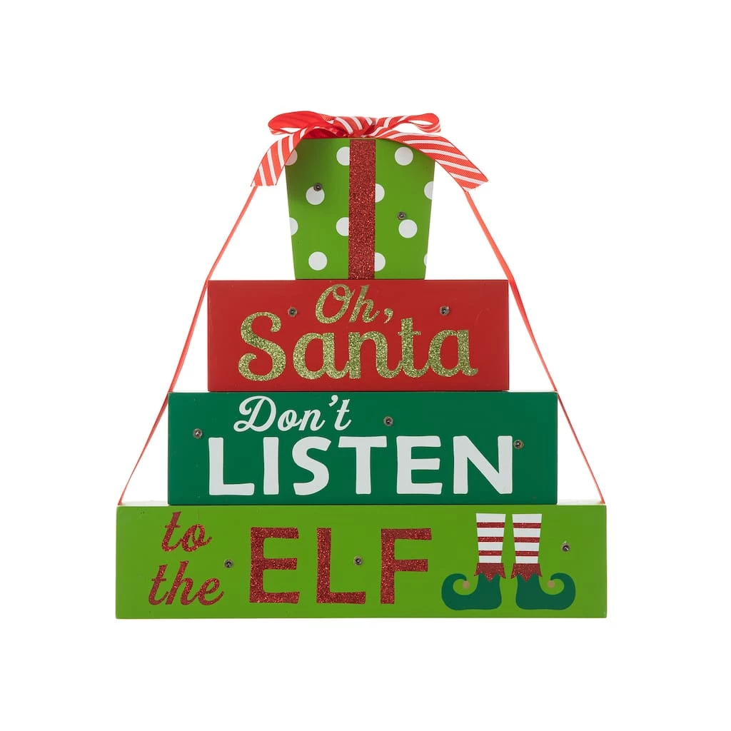 Coupon ๐คฉ Glitzhome® 12" Lighted Wooden ๐ Christmas Gift Block Table Décor ๐ - Image 7