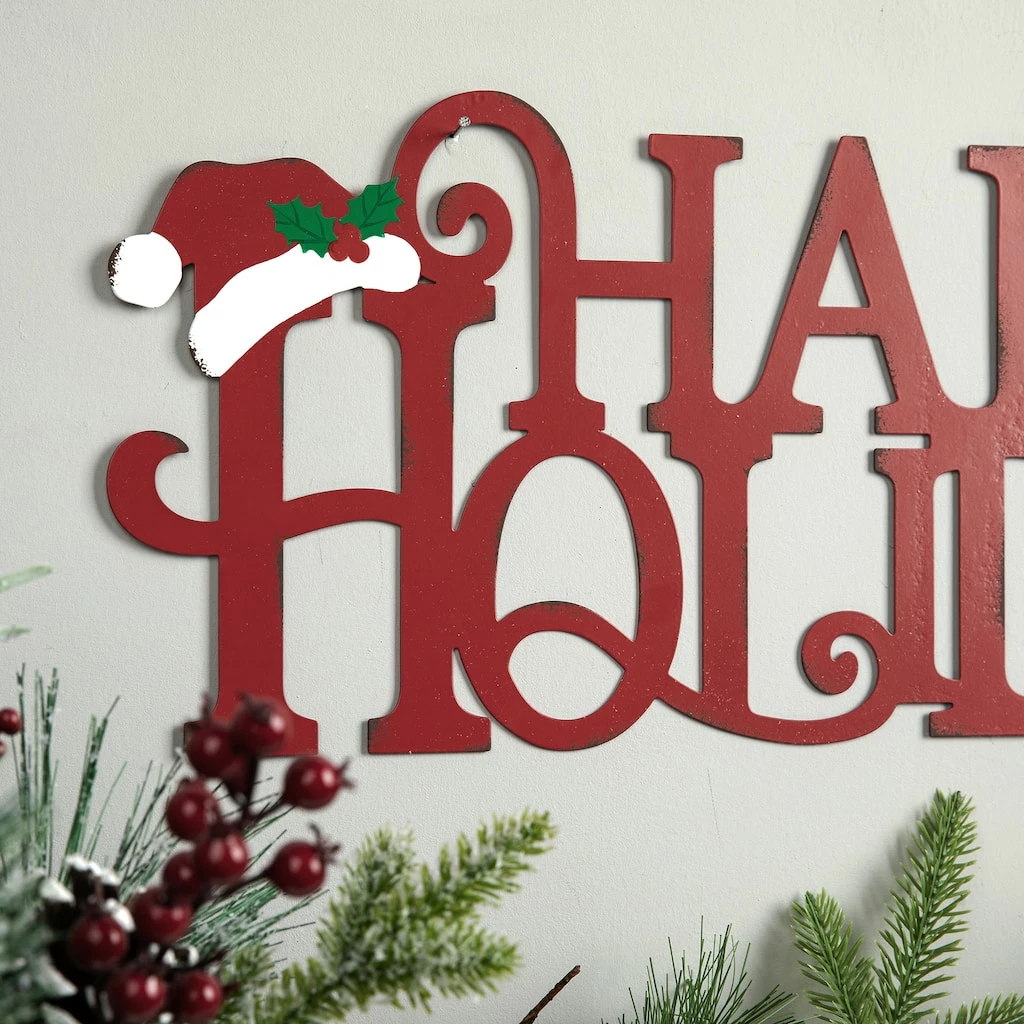 Flash Sale ๐ Glitzhome® 24'' HAPPY HOLIDAYS Metal ๐ Christmas Wall Décor ๐งจ - Image 5