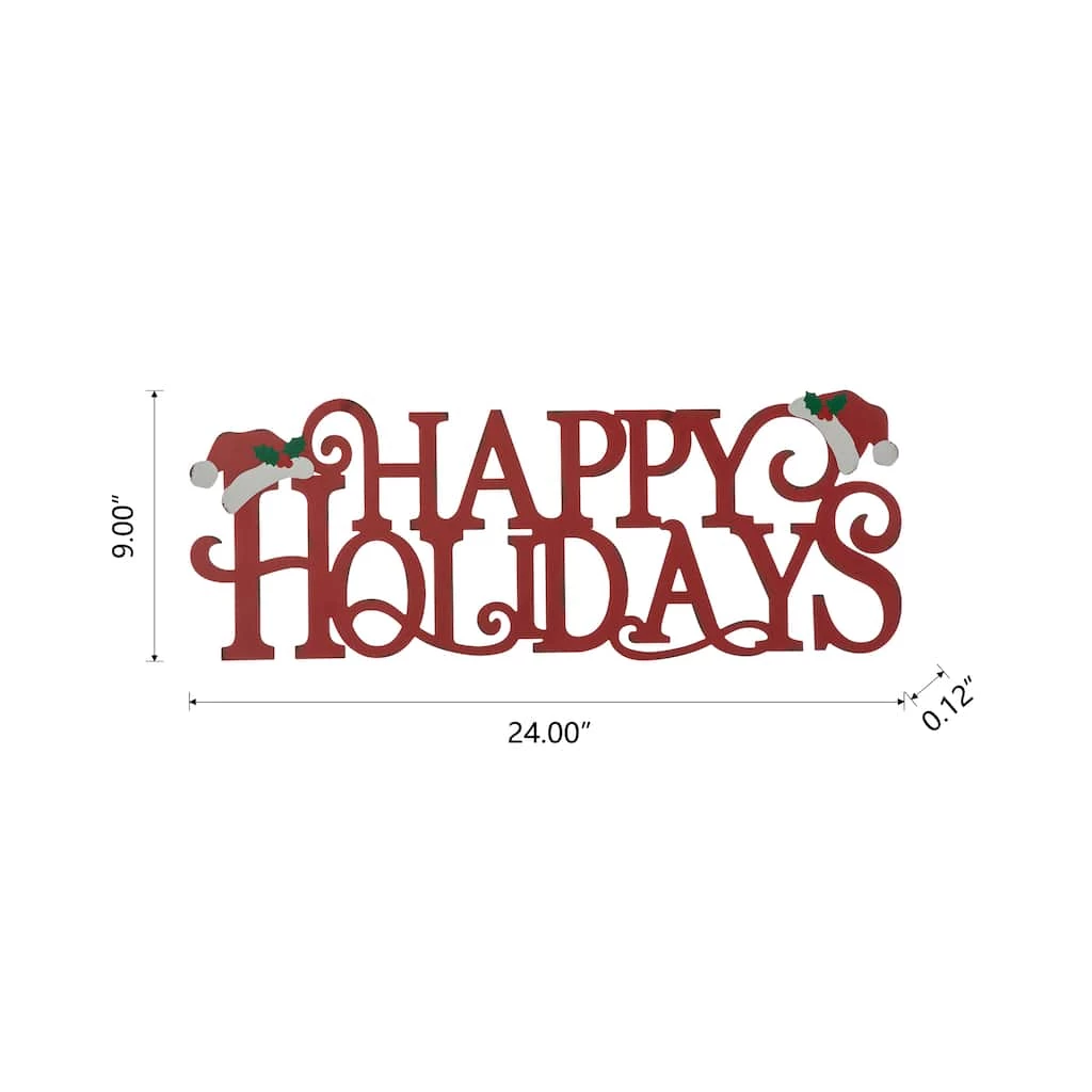 Flash Sale ๐ Glitzhome® 24'' HAPPY HOLIDAYS Metal ๐ Christmas Wall Décor ๐งจ - Image 8