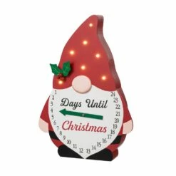 Buy π Glitzhome® 15'' Lighted Wooden π Christmas Gnome Countdown Calendar βοΈ