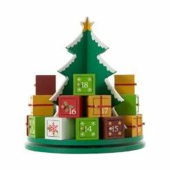 Best Sale โ Glitzhome® 10.5'' Wooden ๐ Christmas Gift Box Tree Countdown Calendar Décor ๐